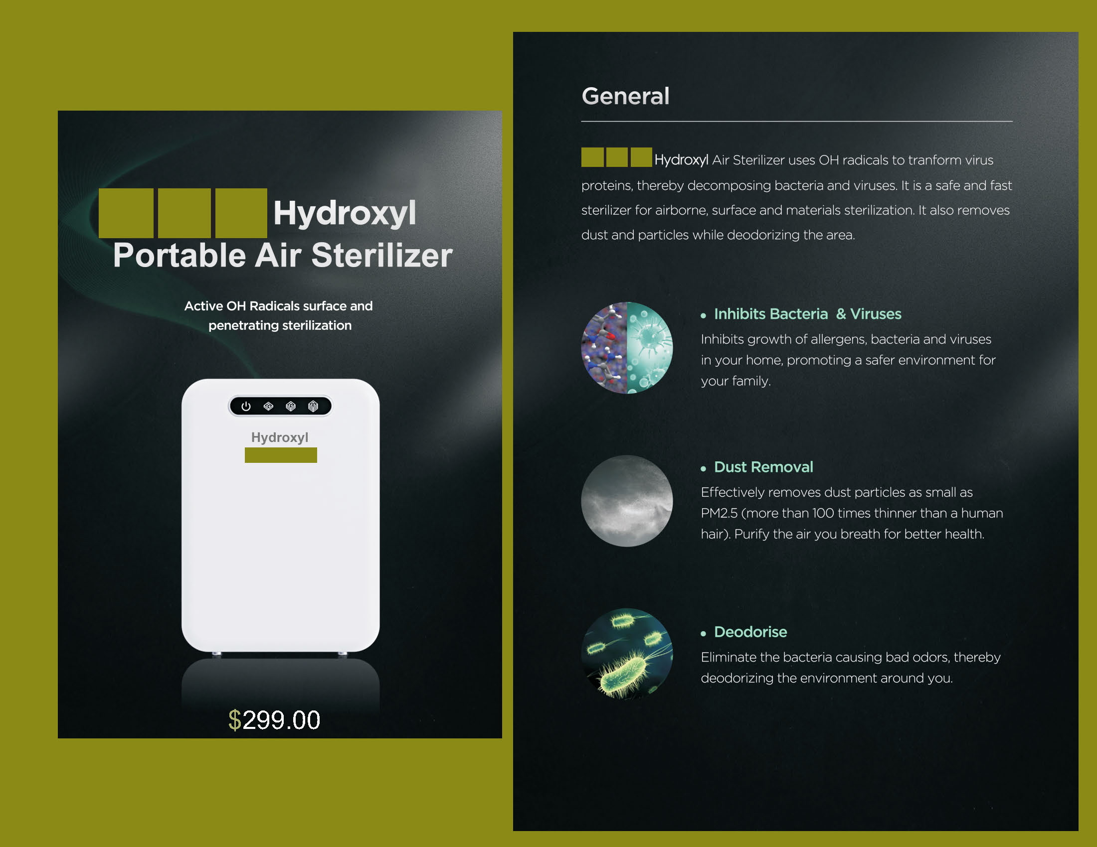 Portable air sterilizer